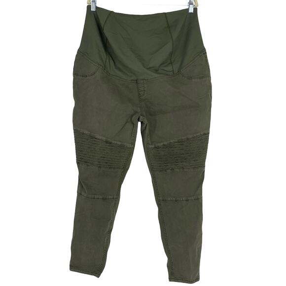 Ingrid & Isabel Maternity Jegging Pants Olive Green Crossover Panel Size 16 - Picture 2 of 9